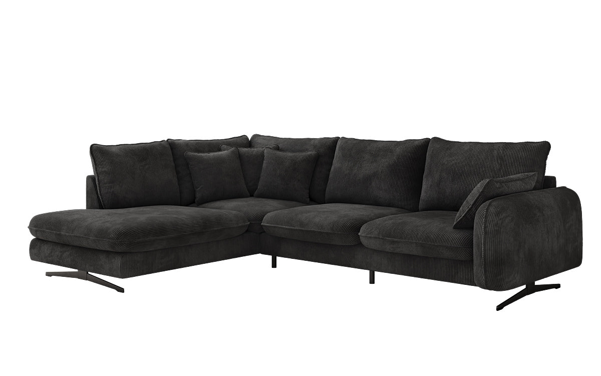 Designer Ecksofa Laguna mit Metallfüße in Cord