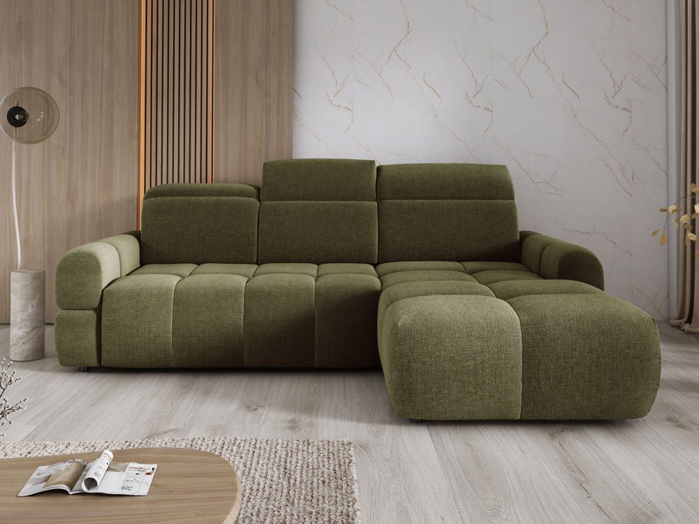 Designer Sofa Arosa L mit elektrischer Schlaffunktion in Bouclé