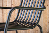 2er Set - Gartenstuhl Amy aus Aluminium in Schwarz, Beige