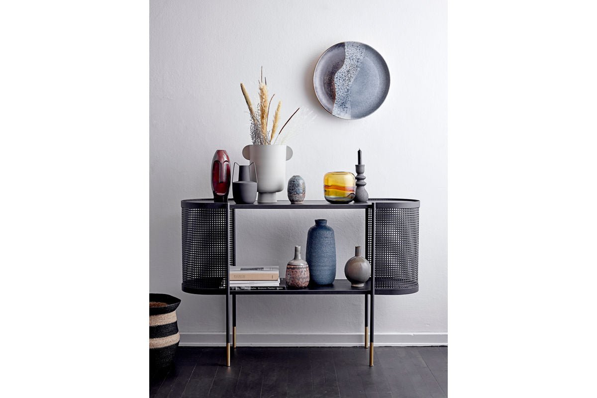 Vase "Darmare" - schwarze Metall Vase