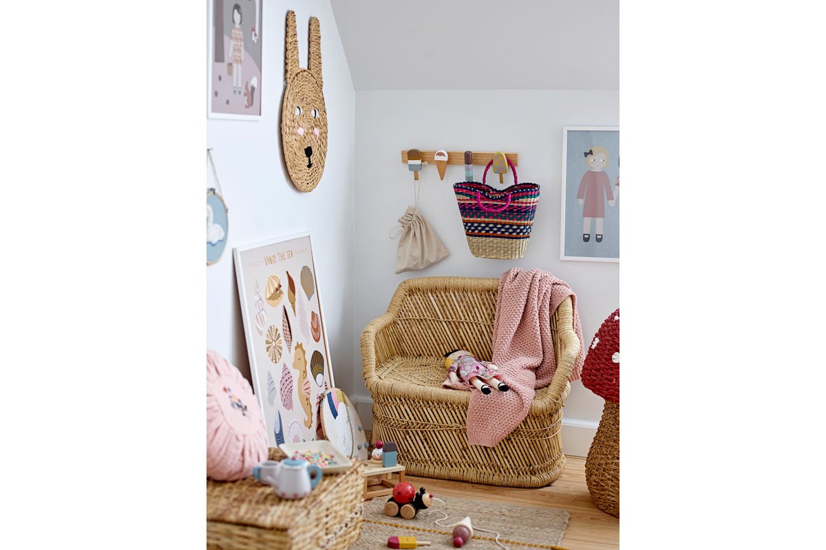 Kinder Garderobe Vika – in Holzoptik mit Eistüten-Motiv