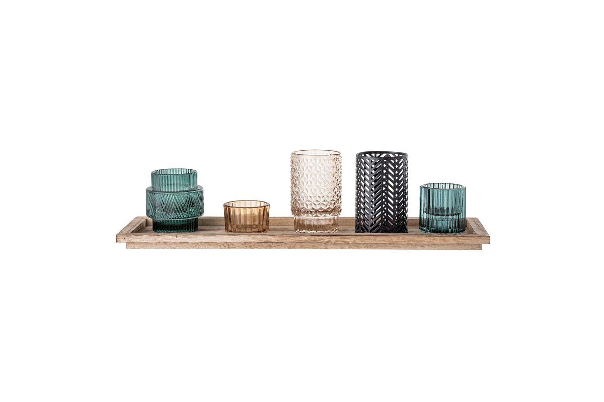 Teelicht-Set Dublin – Glas in verschiedenen Tönen