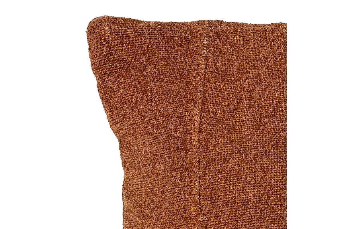 Zierkissen Arden – Baumwollkissen in Braun mit Patchwork-Optik