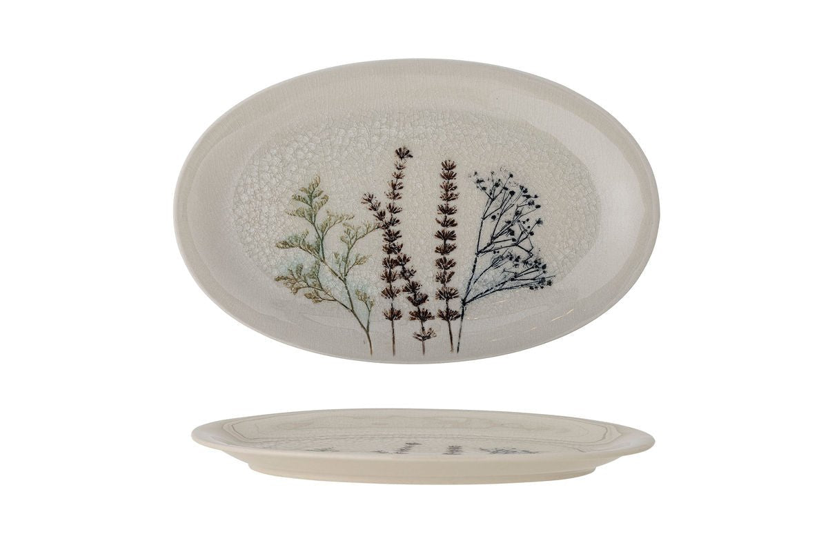 Servierplatte Avelis - aus Steingut gefertigt - Blumenmotiv