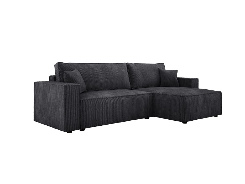 Designer Sofa Velanova mit Schlaffunktion und Stauraum aus Cord