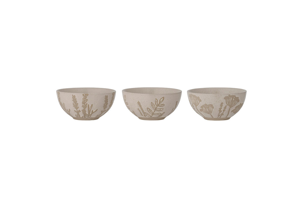 Schalen-Set Florina – Steingut mit floralem Dekor (3-teilig)