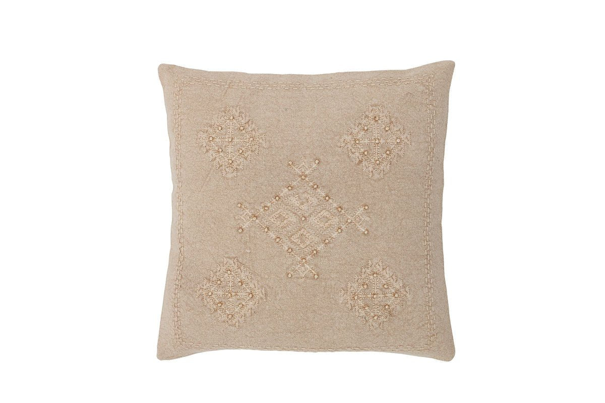 Zierkissen Alina – Baumwollkissen in Natur mit Stickdetails