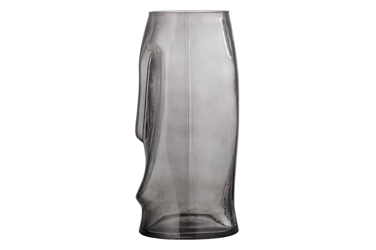 Vase "Facy" - graue Glasvase