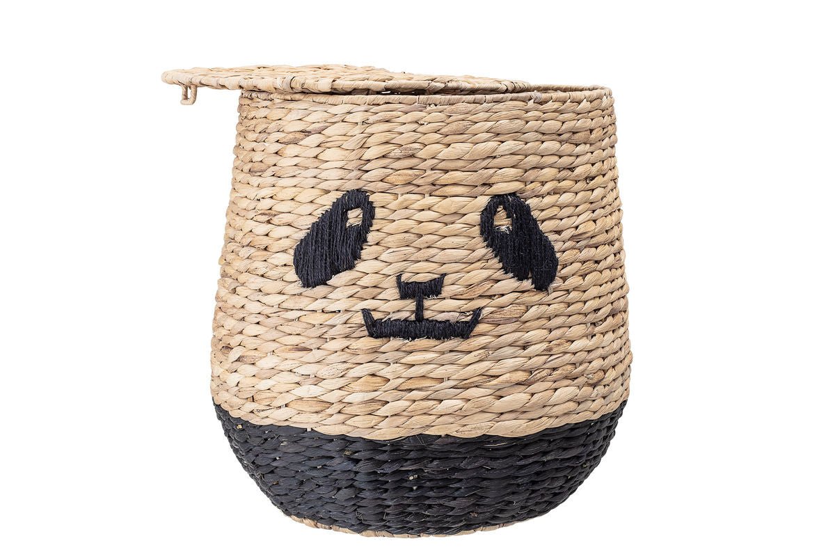 Aufbewahrungskorb Pino – mit Deckel aus Wasserhyazinthe