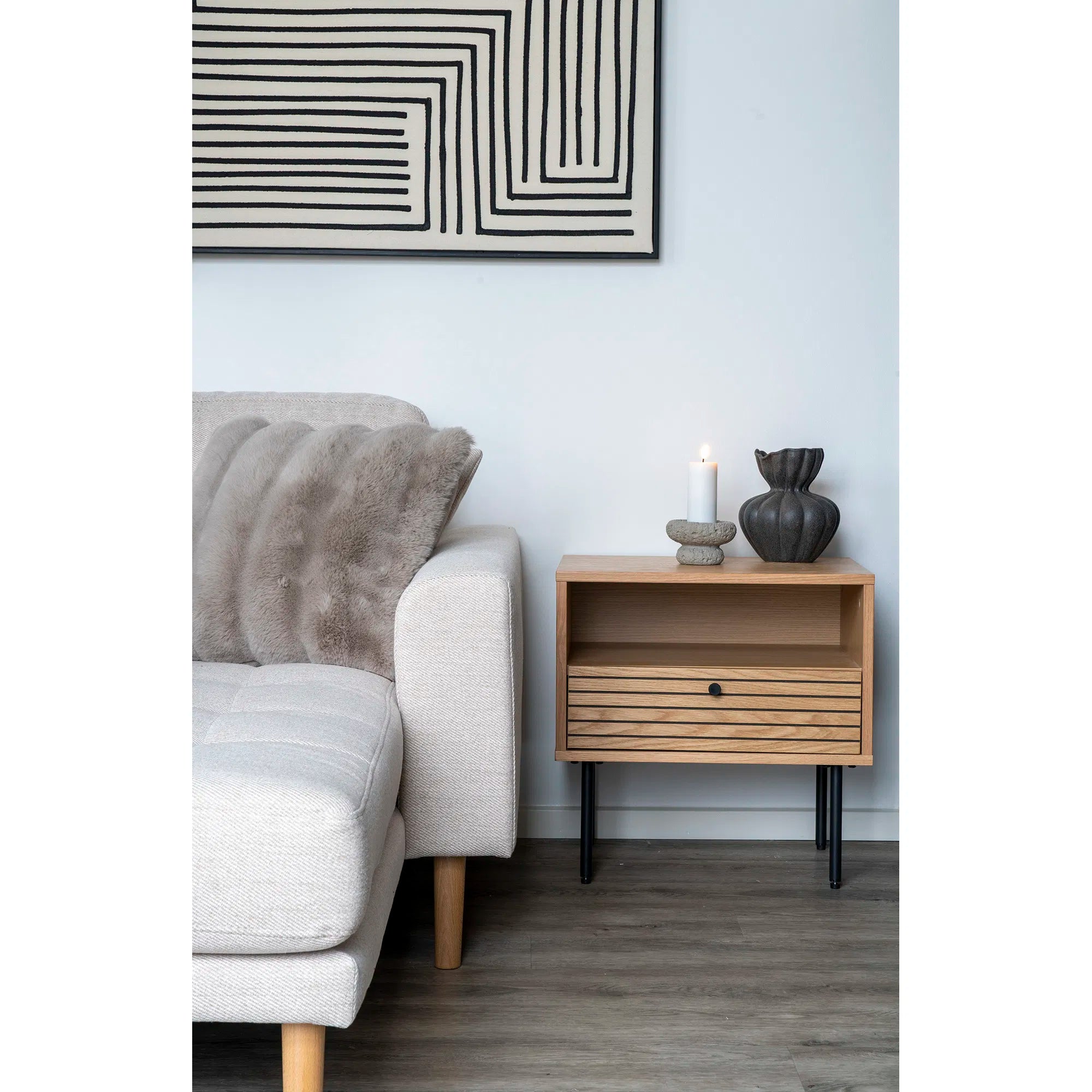 Flausch - Zierkissen Tao aus Kunstfell Grau 45x45 cm