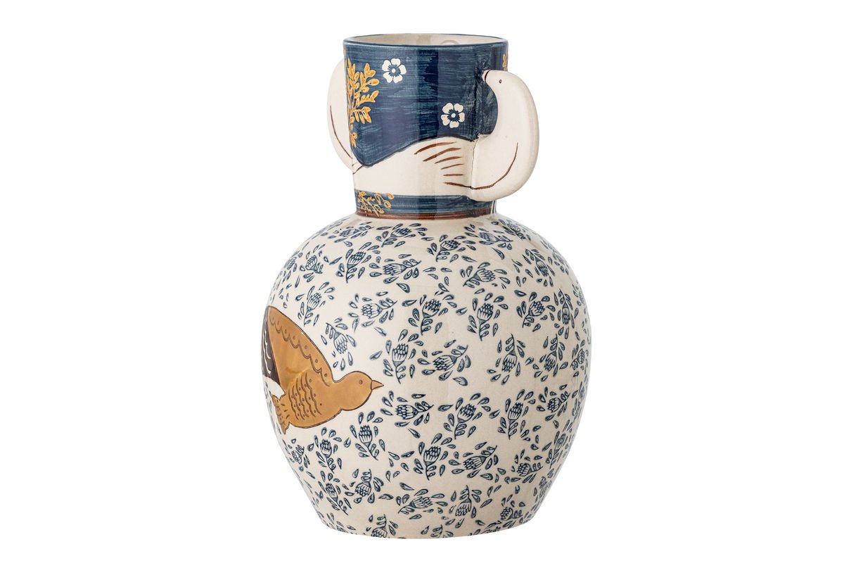 Vase „Granny“ – Steingut mit Gemälde