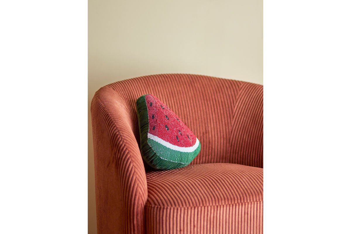 Zierkissen Palermo – Wassermelonen-Design mit Glasperlen