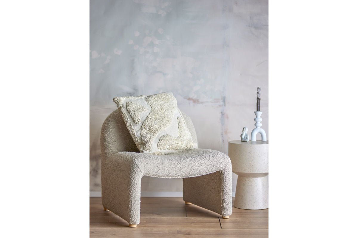 Zierkissen Alba – Getuftetes Ton-in-Ton-Design in Naturtönen