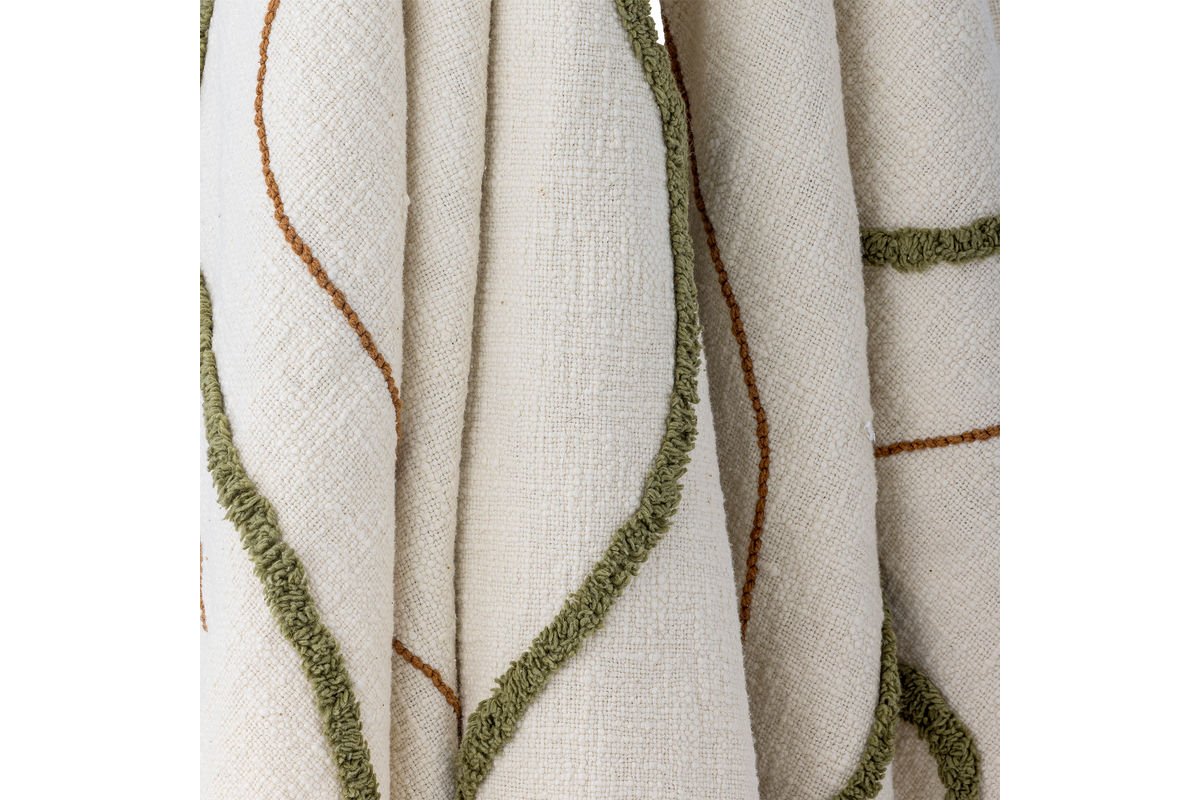 Tagesdecke Domi – Getuftetes und gesticktes Design in natürlichen Farben