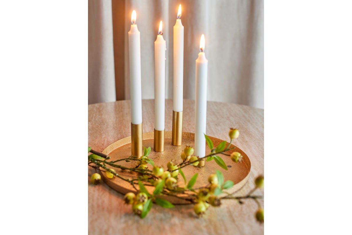 Adventskerzenhalter Virela – Metall in Goldoptik (7-teiliges Set)