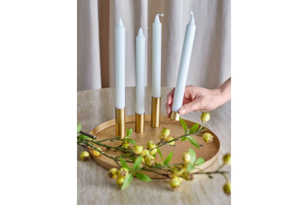 Adventskerzenhalter Virela – Metall in Goldoptik (7-teiliges Set)