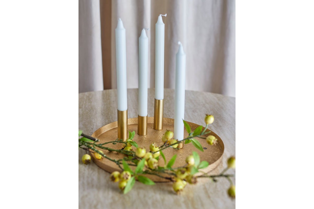 Adventskerzenhalter Virela – Metall in Goldoptik (7-teiliges Set)