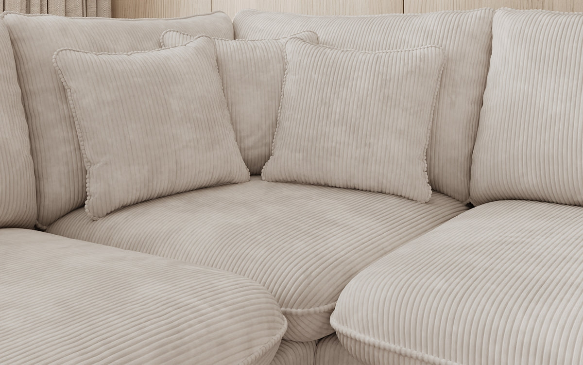 Designer Ecksofa Laguna mit Metallfüße in Cord
