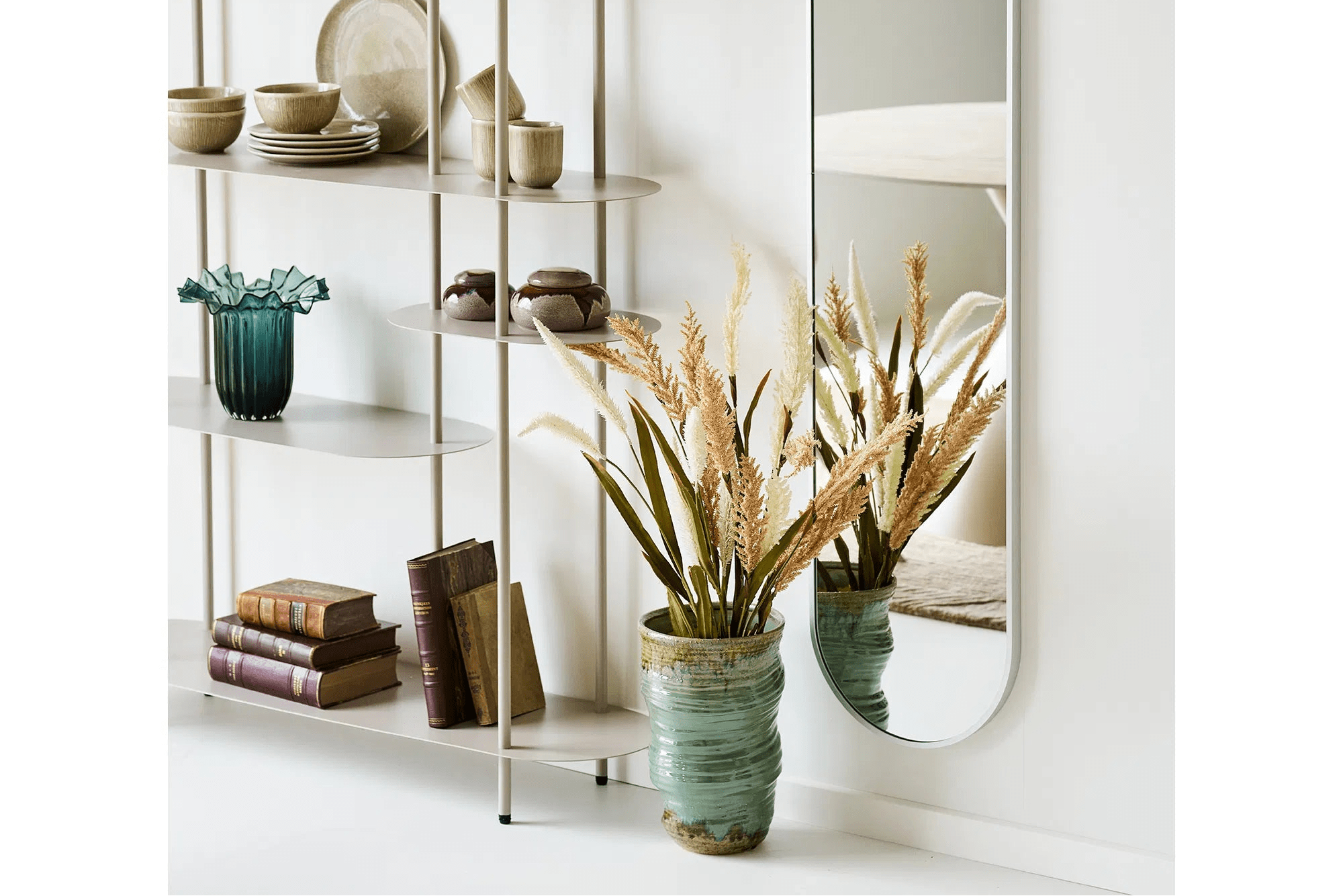 Vase Linovia – edle Keramikvase in Grün