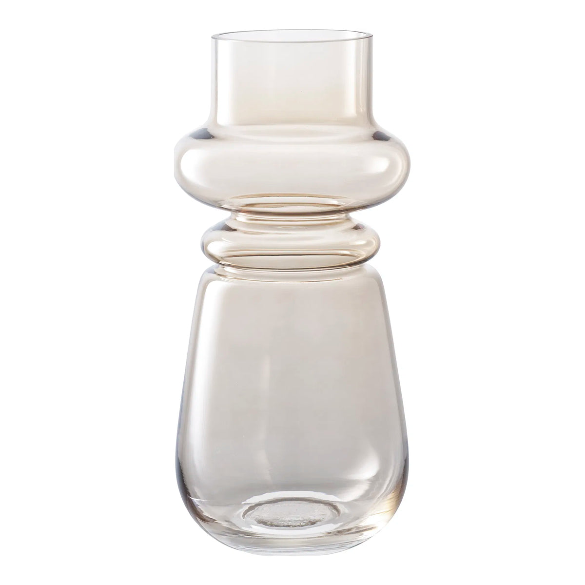Vase „Eleni“ – Rauchglas in sanftem Braun