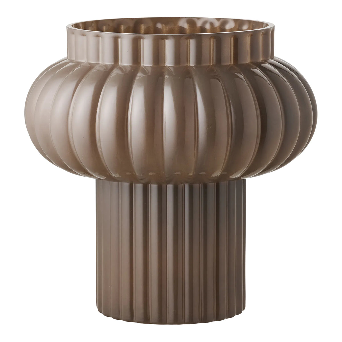 Vase „Orion“ – Mundgeblasenes Glas in Braun