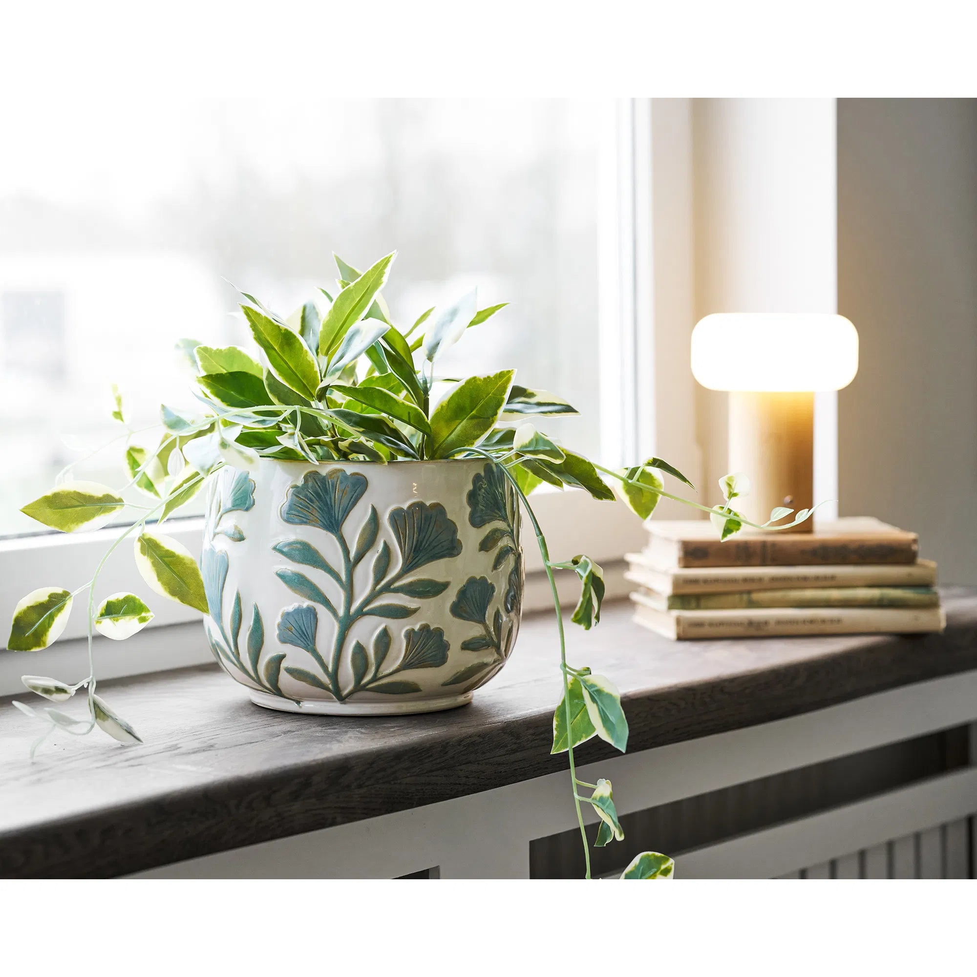 Vase Solvira - aus Keramik mit Blumenmotiv