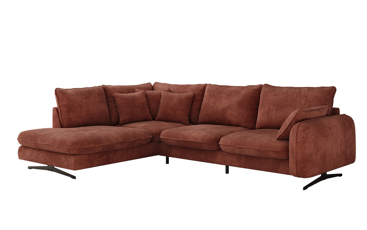 Designer Ecksofa Laguna mit Metallfüße in Cord
