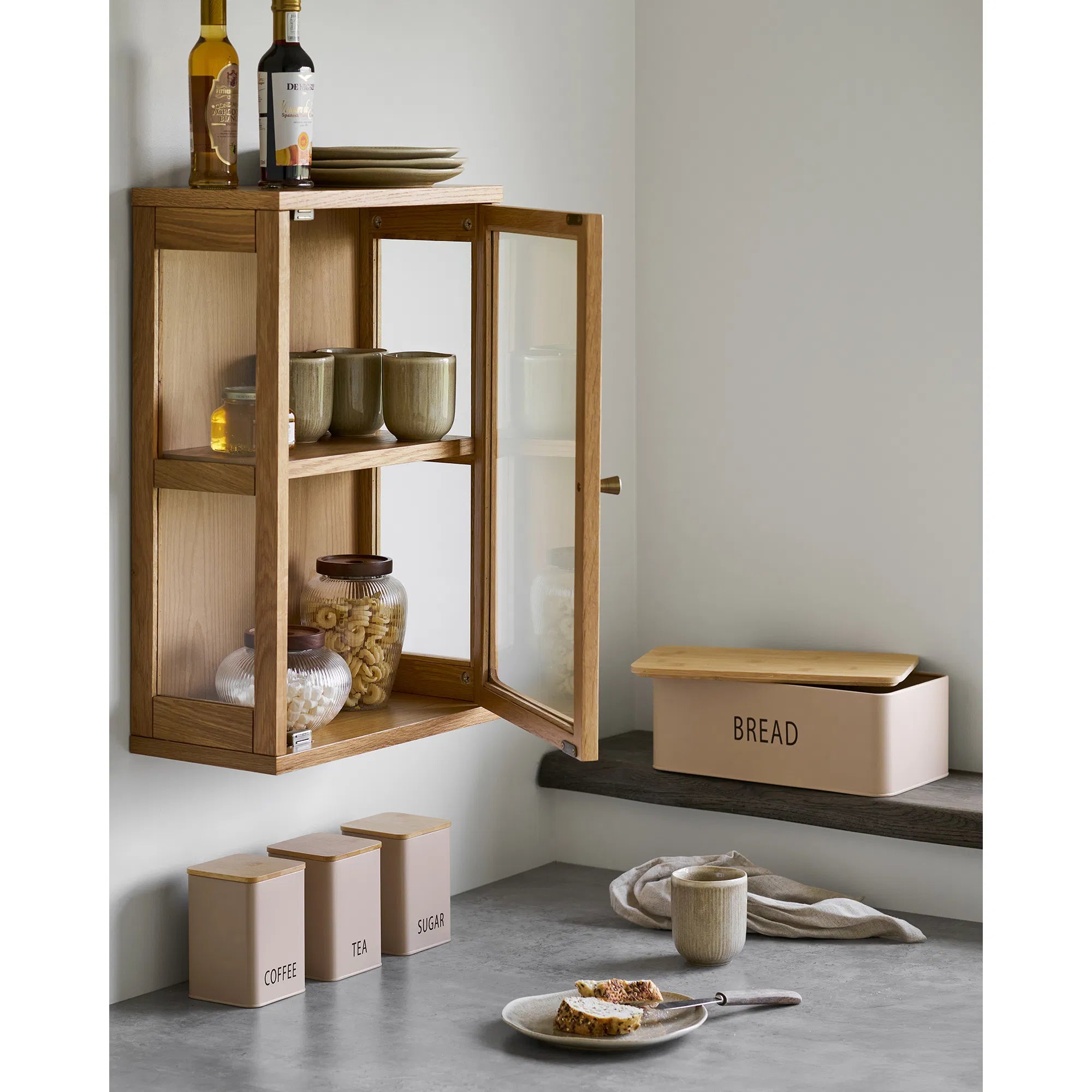Brotbox Jorvella - aus Metall mit Bambusdeckel (4er Set)