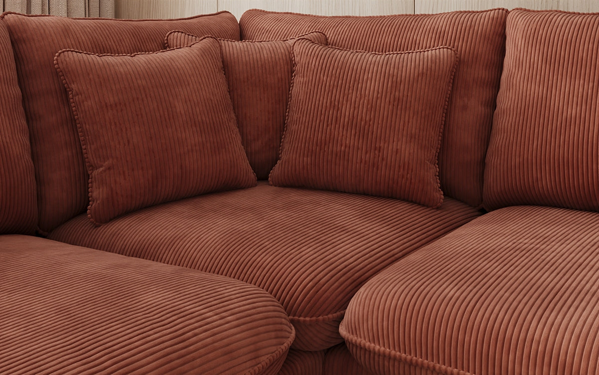 Designer Ecksofa Laguna mit Metallfüße in Cord