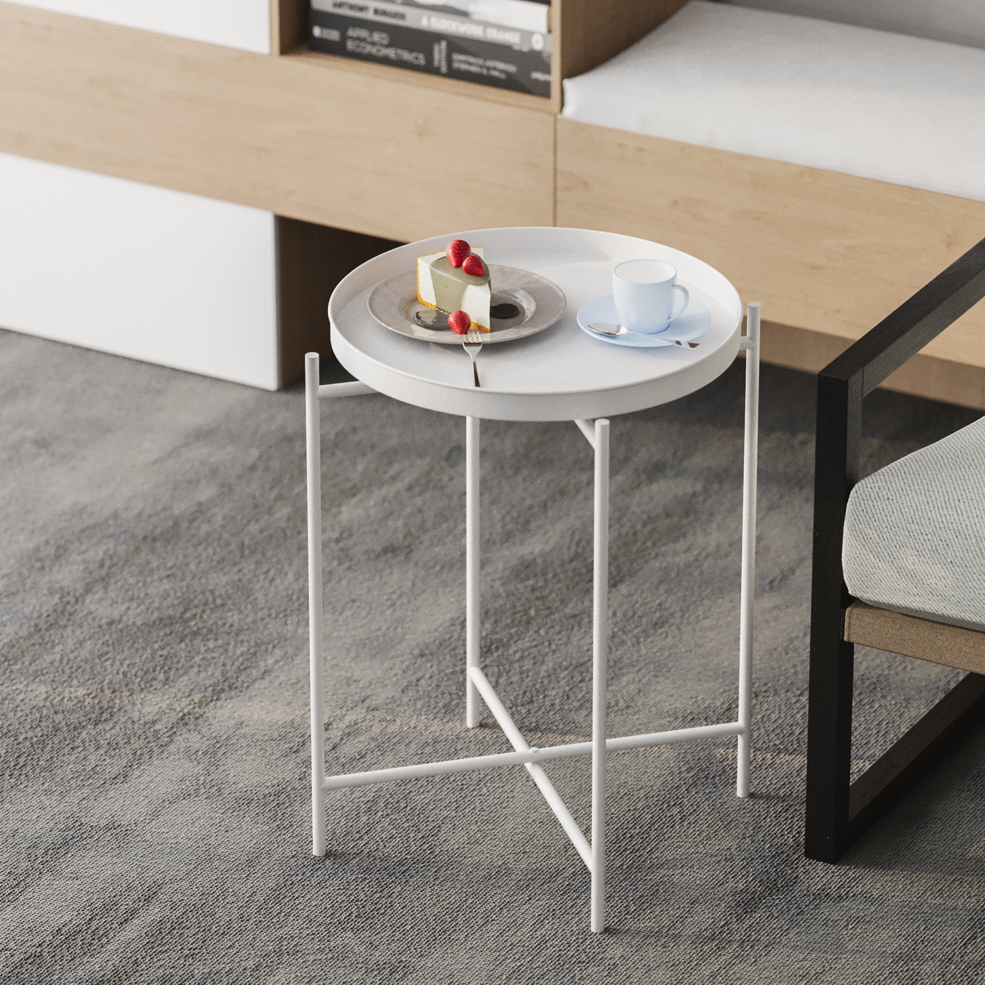 Couchtisch Fenaro – Schlichtes Metalldesign in Weiß oder Grün
