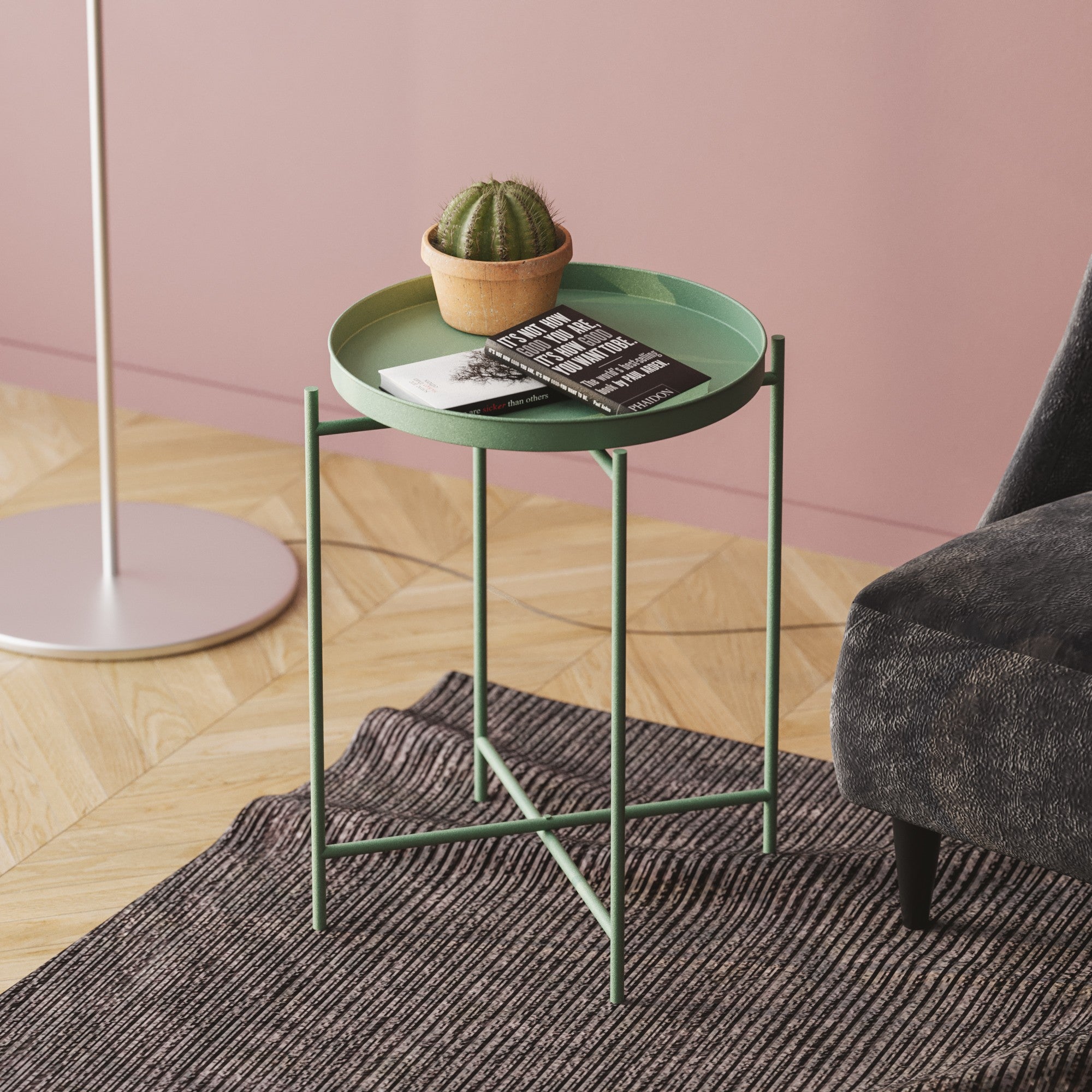 Couchtisch Fenaro – Schlichtes Metalldesign in Weiß oder Grün