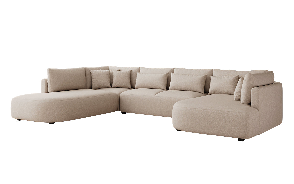 Designer Sofa Ando - Wohnlandschaft in Strukturstoff