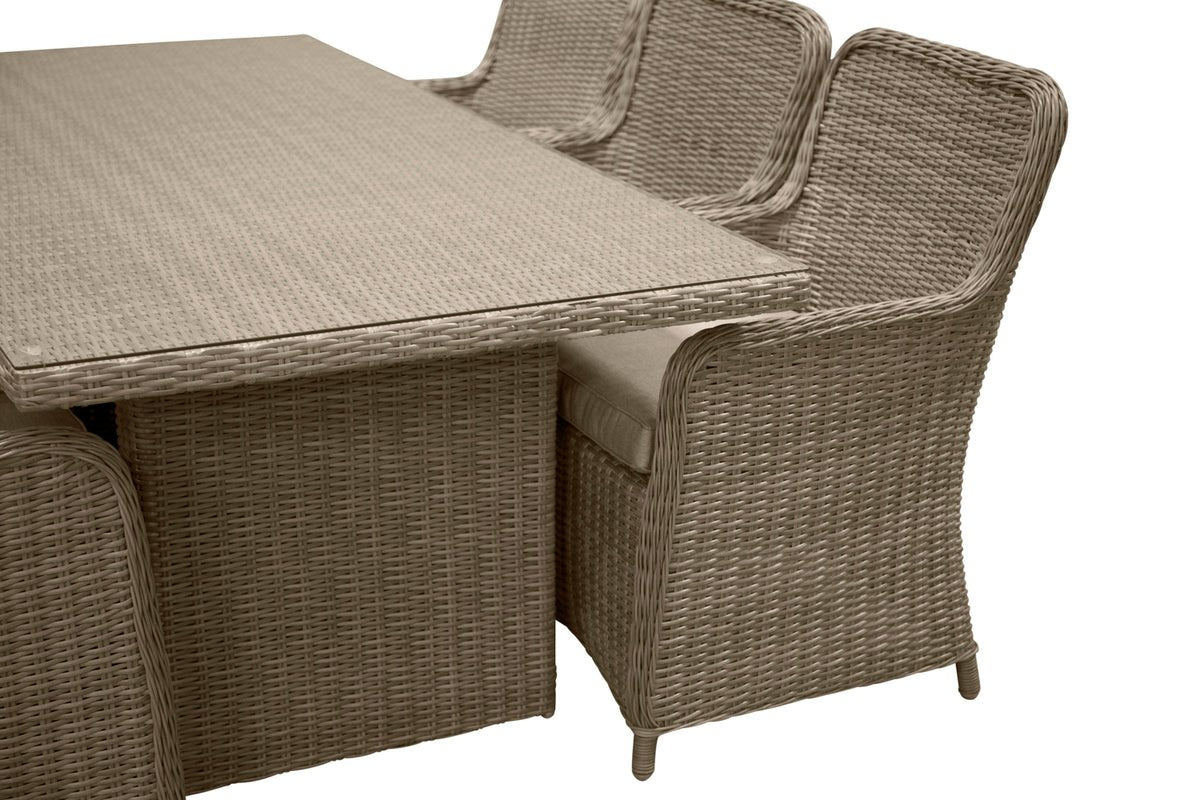 Garten Essgruppe Valencia” – 7-teiliges Gartenmöbel-Set aus Polyrattan