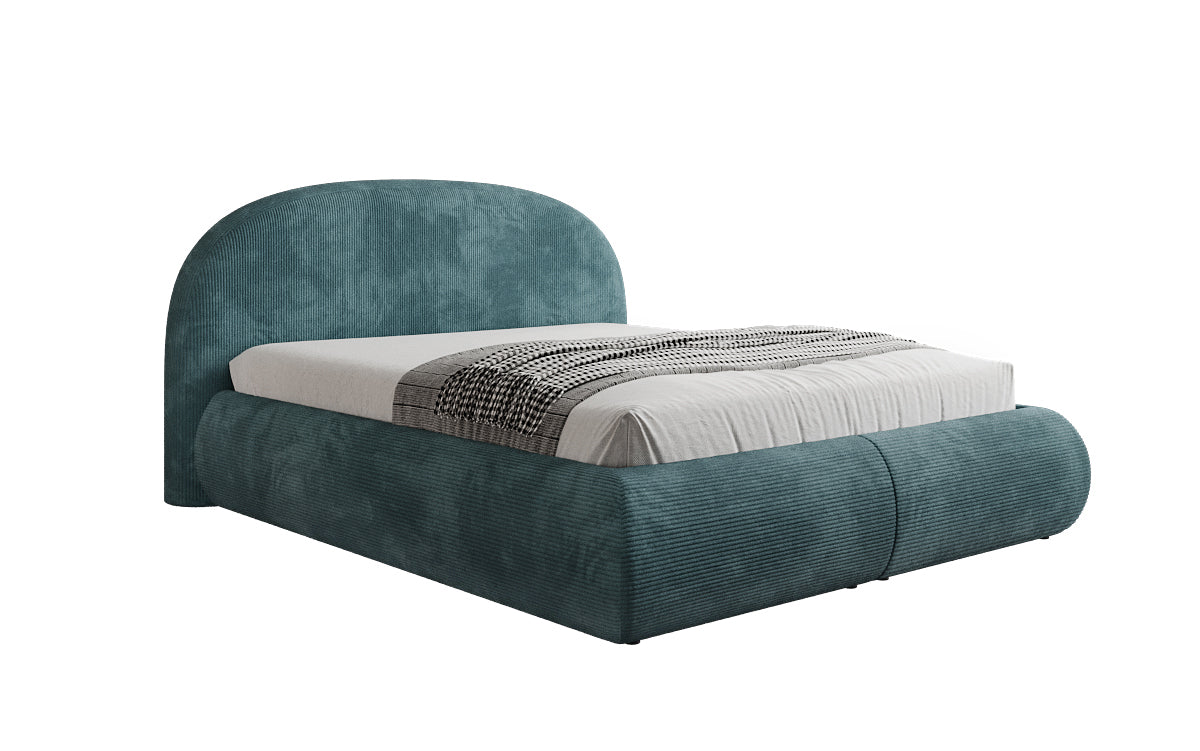 Designer Polsterbett Loop in Cord mit Stauraum