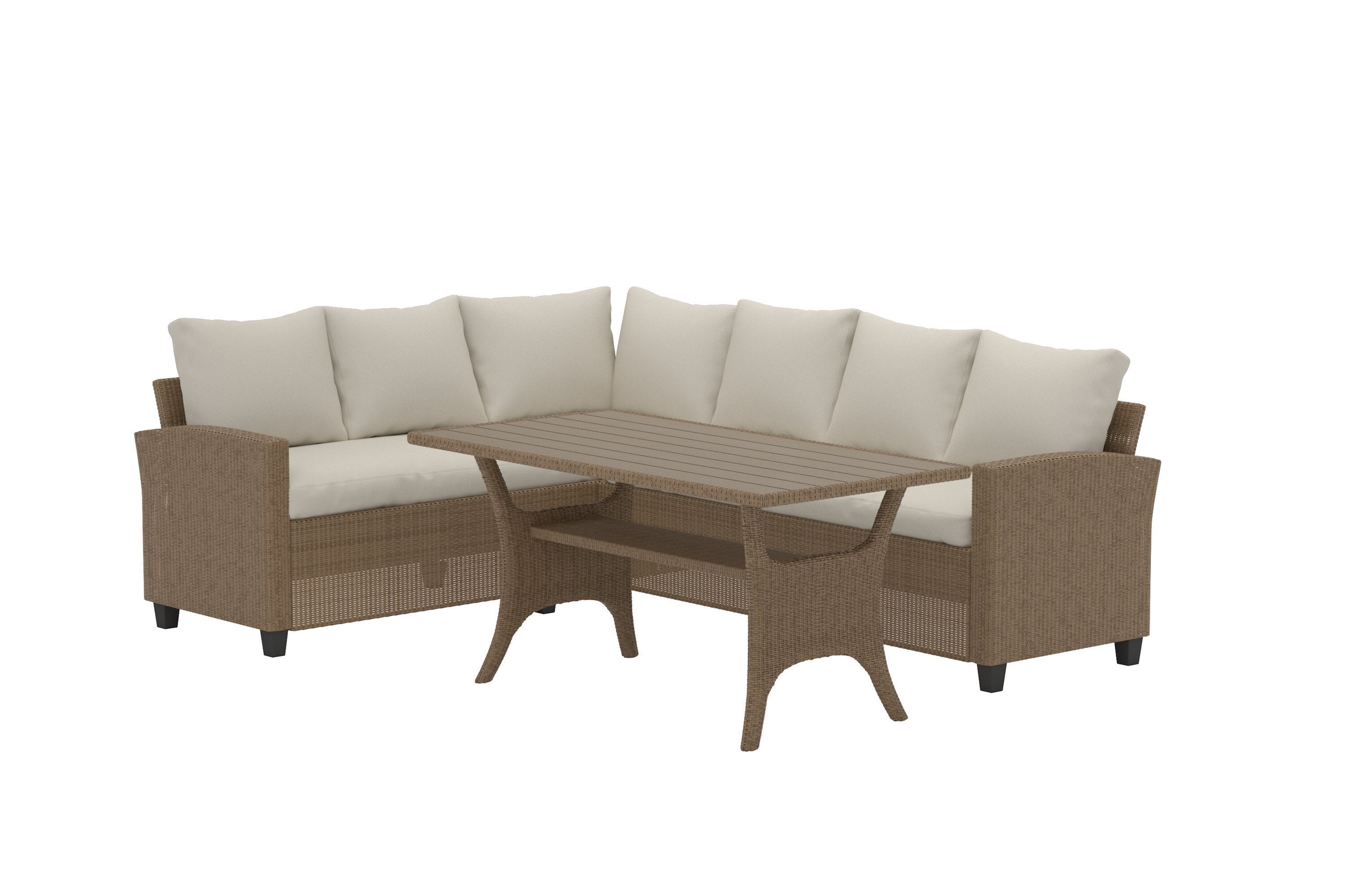 Garten Loungeset Baresa – Großes Ecksofa mit Couchtisch