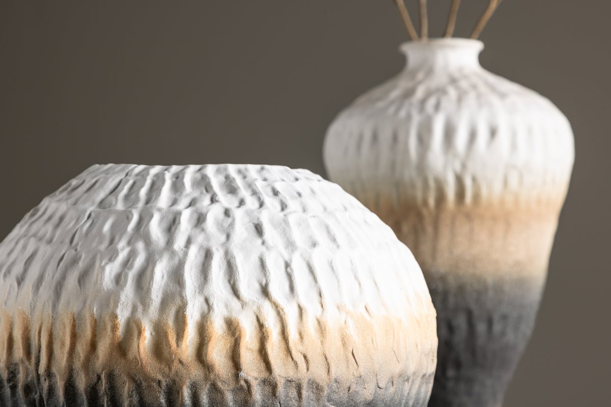 Vase „Aurea“ Ø 24 cm – Beige mit Farbverlauf