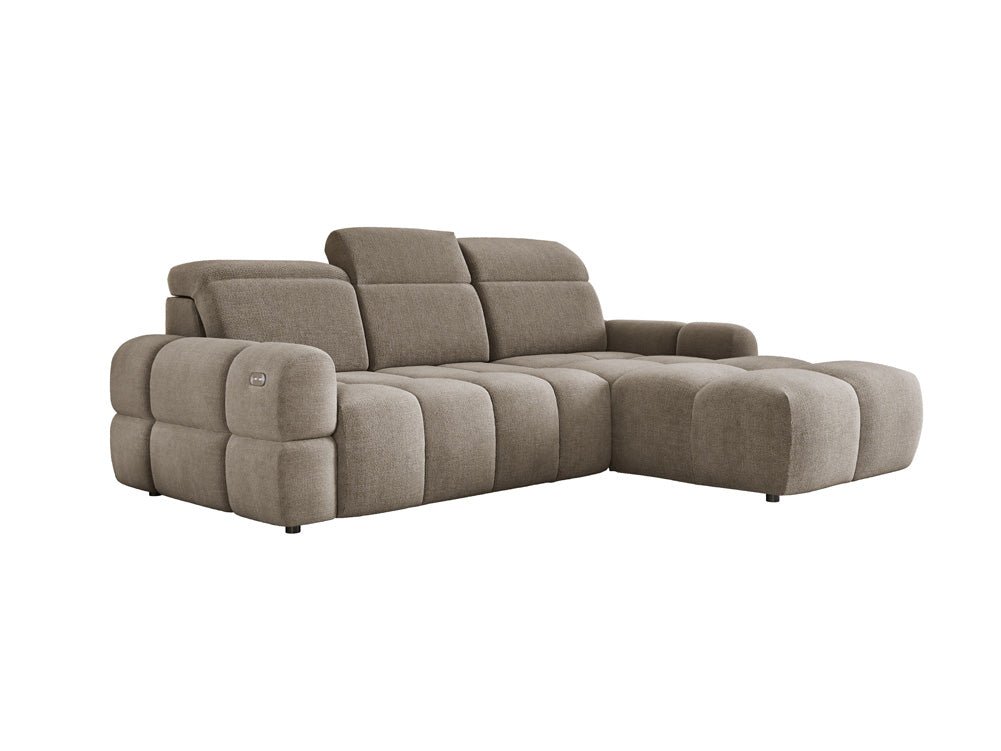 Designer Sofa Arosa L mit elektrischer Schlaffunktion in Bouclé