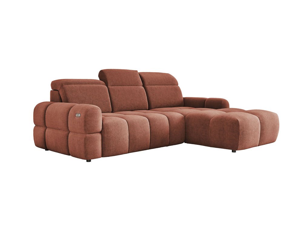 Designer Sofa Arosa L mit elektrischer Schlaffunktion in Bouclé