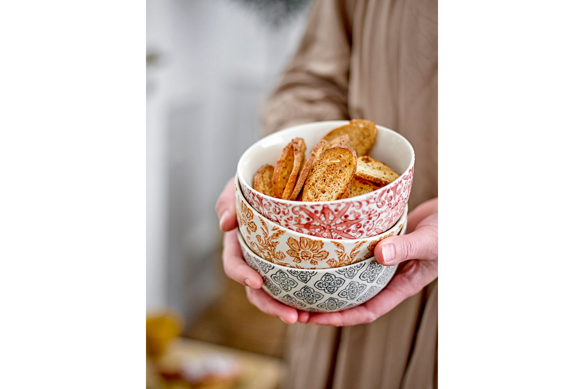 Schalen-Set Maru – Steingut mit dekorativen Motiven (3er-Set)