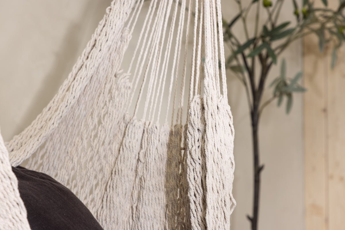 Garten Hängesessel Lilo - aus Baumwolle in Creme-Weiß