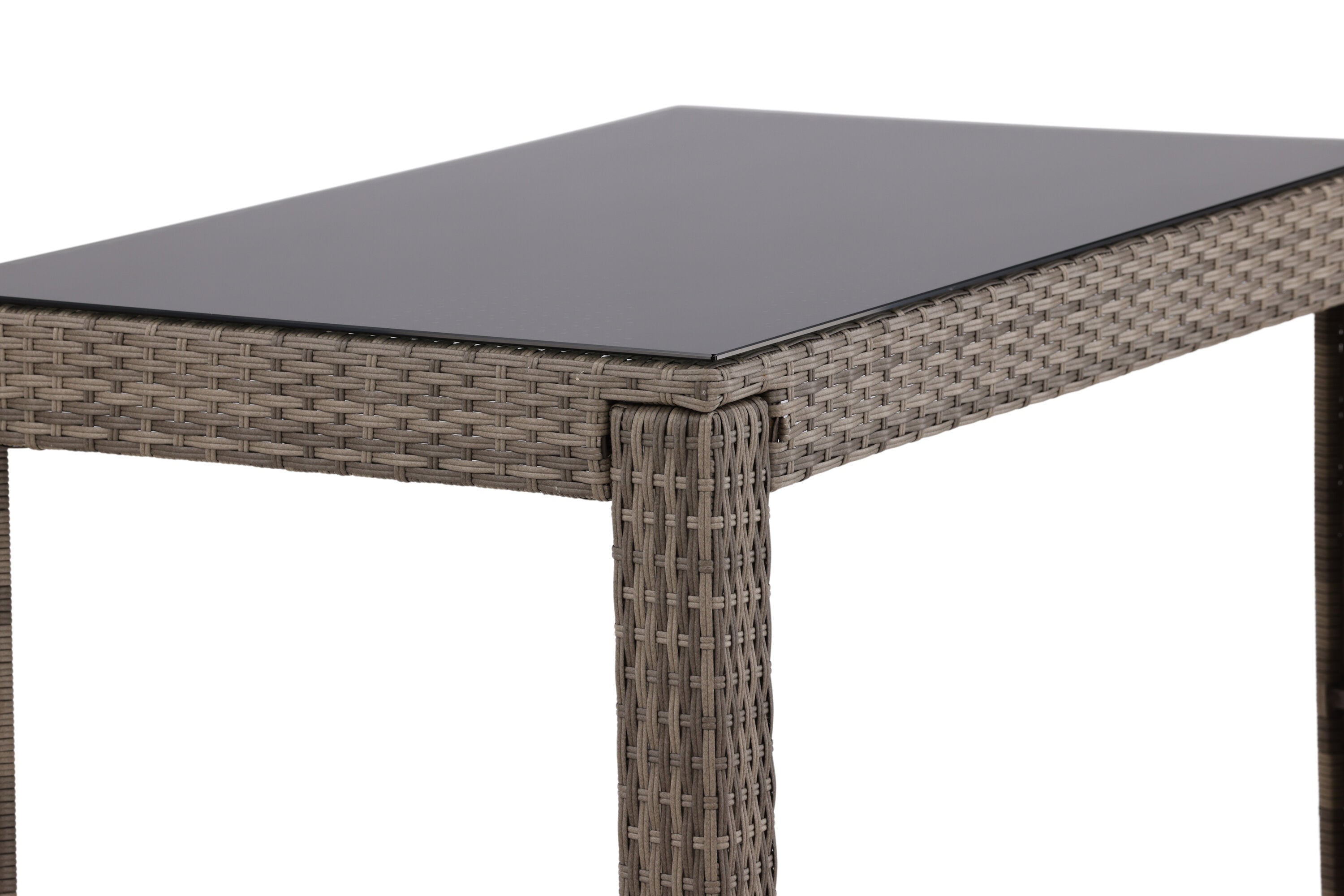 Garten Bartisch Bärbel - Hochtisch aus Rattan mit Glasplatte