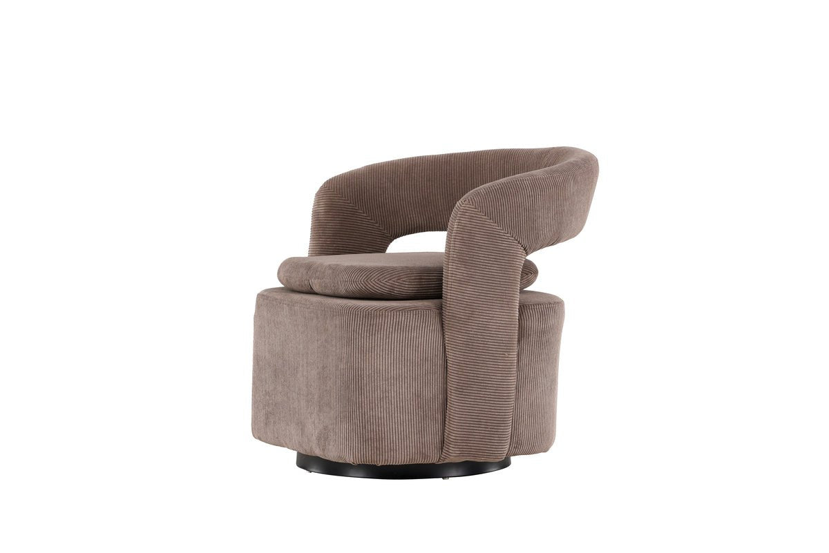 Sessel Velina - mit braunem Polyester- Manchester Stoff