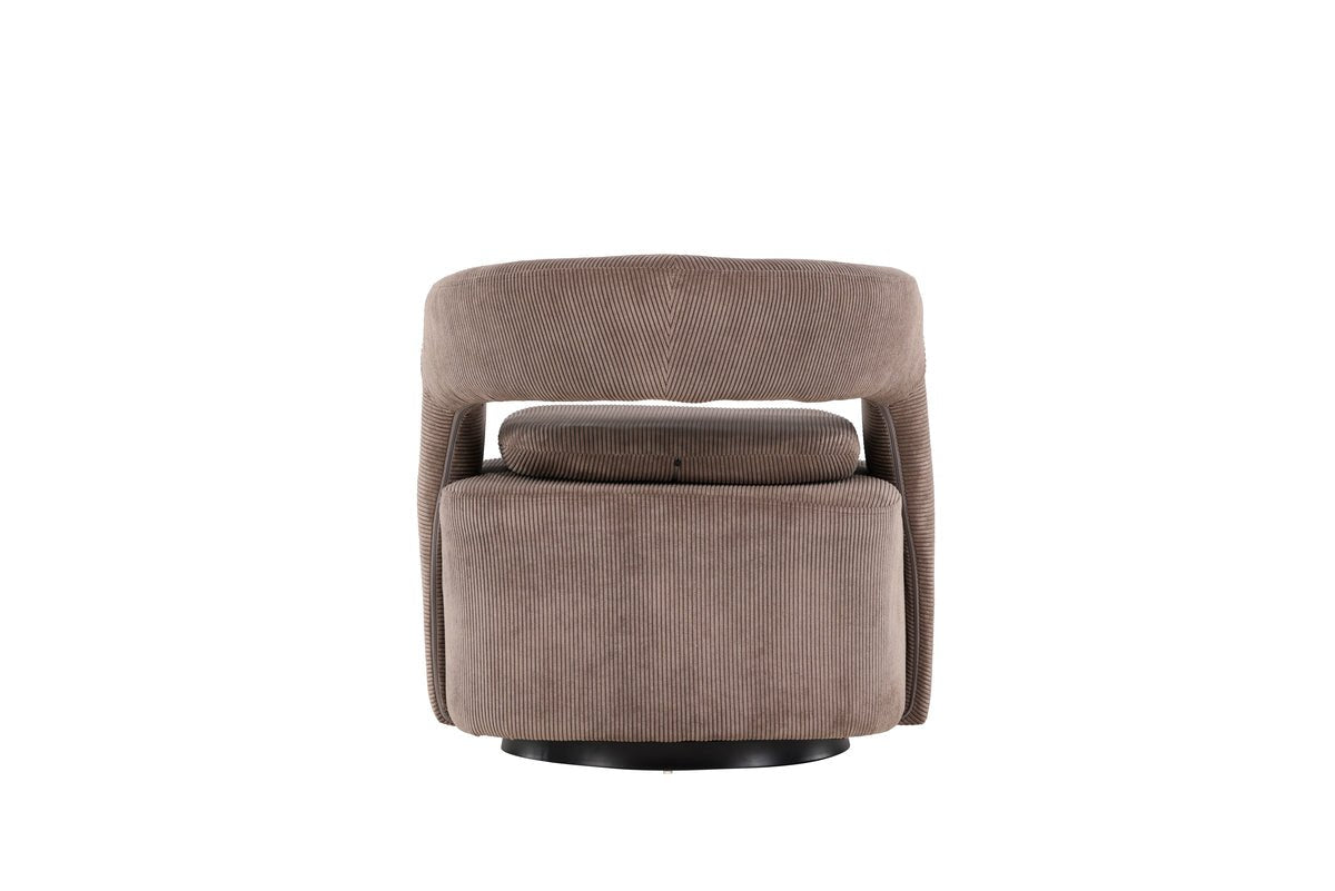 Sessel Velina - mit braunem Polyester- Manchester Stoff