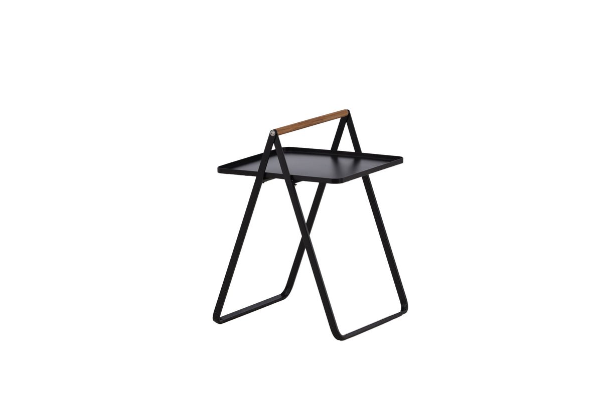 Gartentisch Moyo - ein Beistelltisch mit quadratischer Tischplatte und einem Griff aus Teakholz