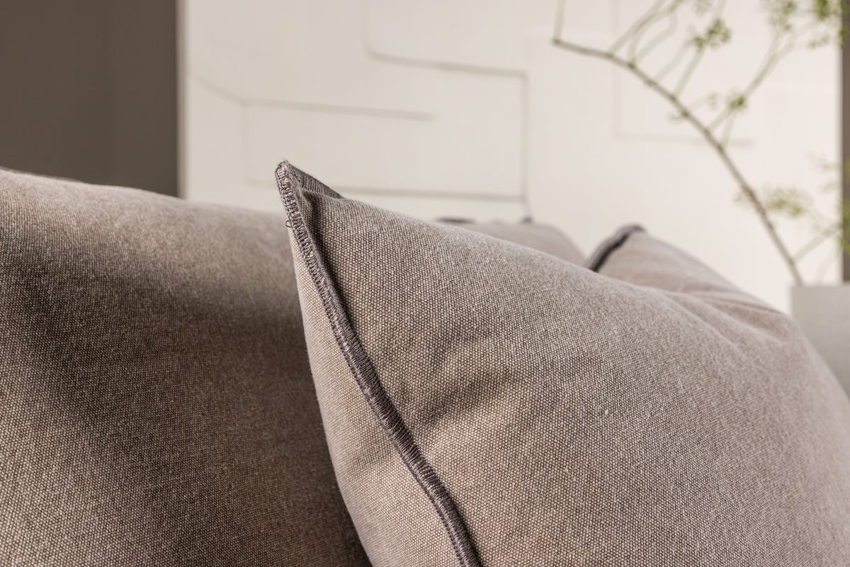 Designer Lounge Sessel Lanzia – Braun mit Leinenoptik