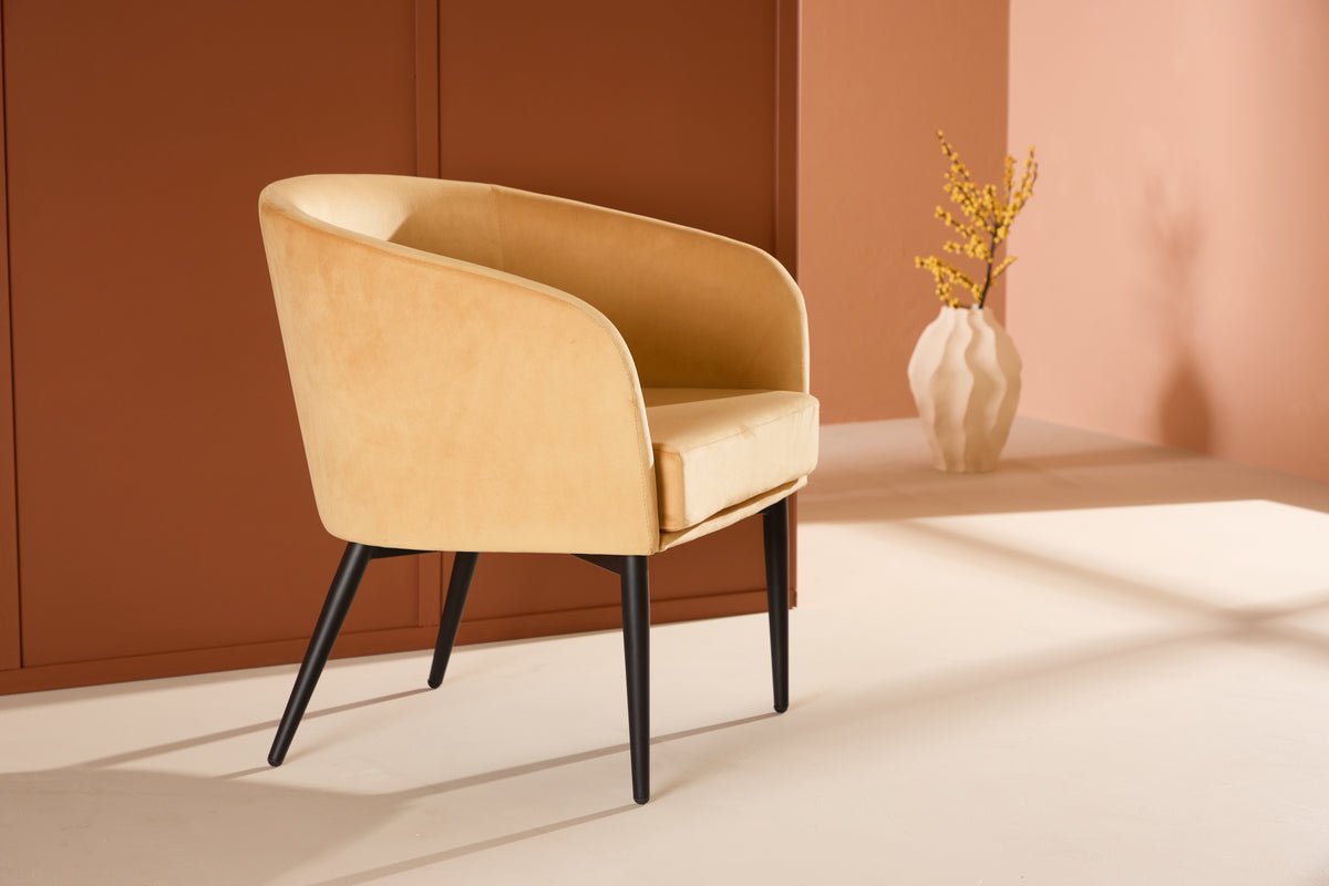 Sessel Sunny - mit gelbem Samtbezug