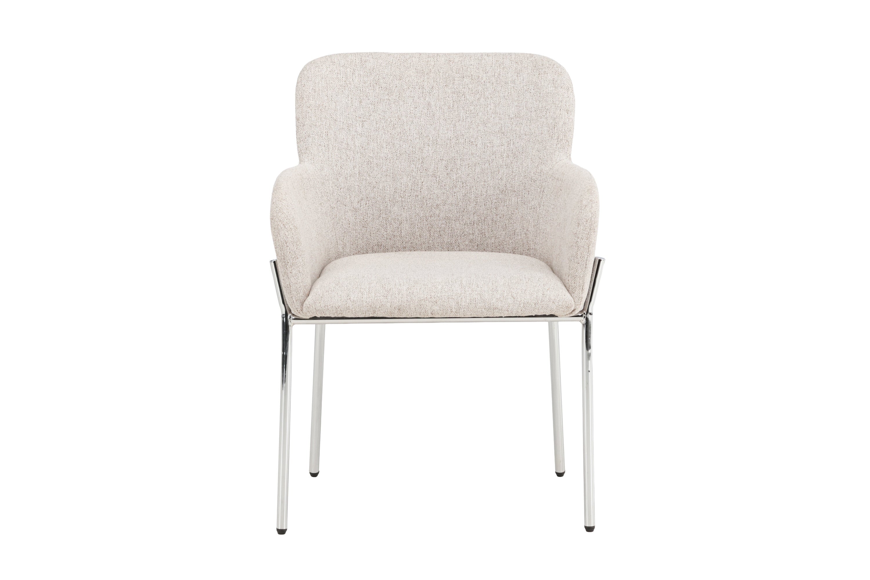 Stuhl Helora in Beige aus Polyester-Leinen