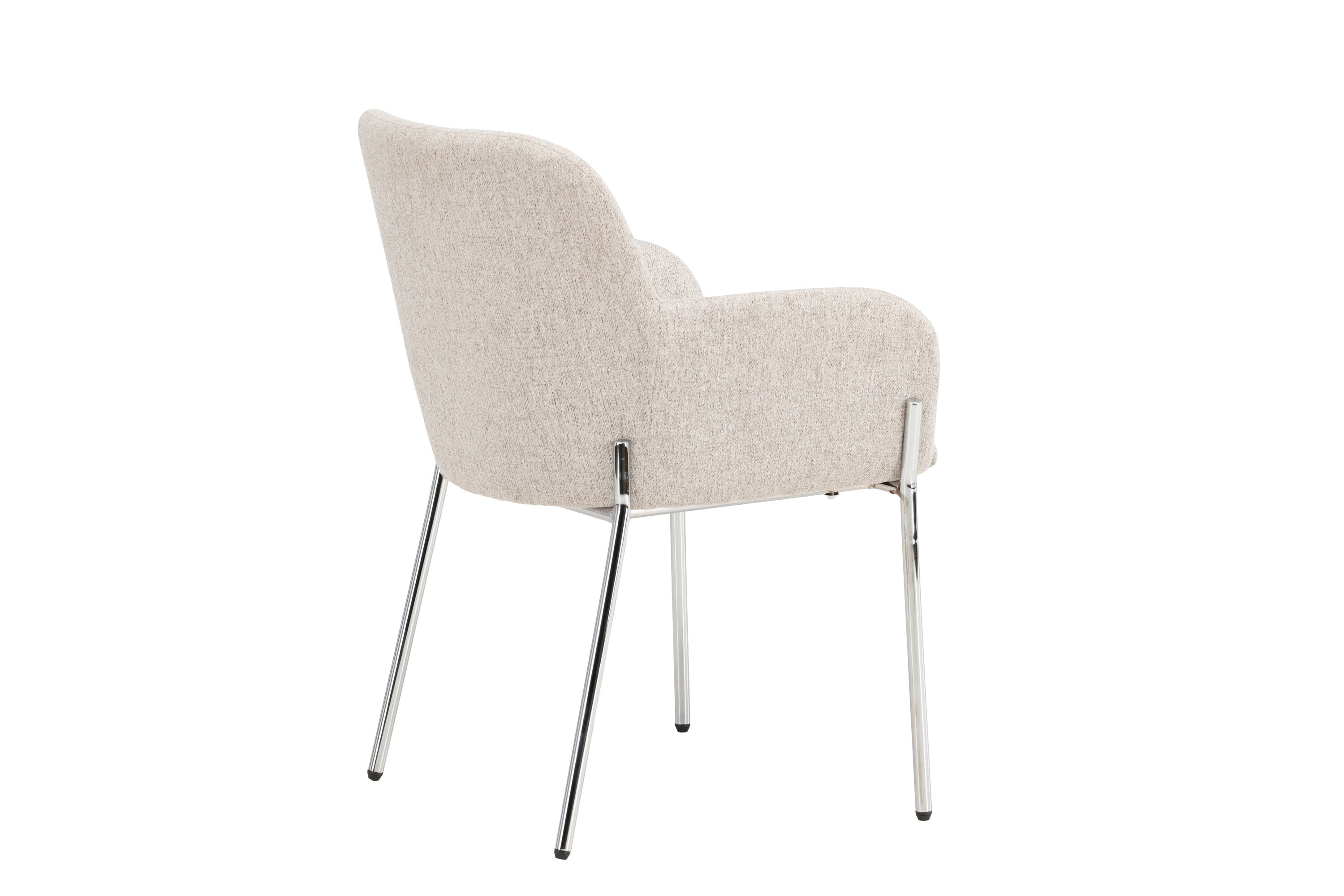 Stuhl Helora in Beige aus Polyester-Leinen