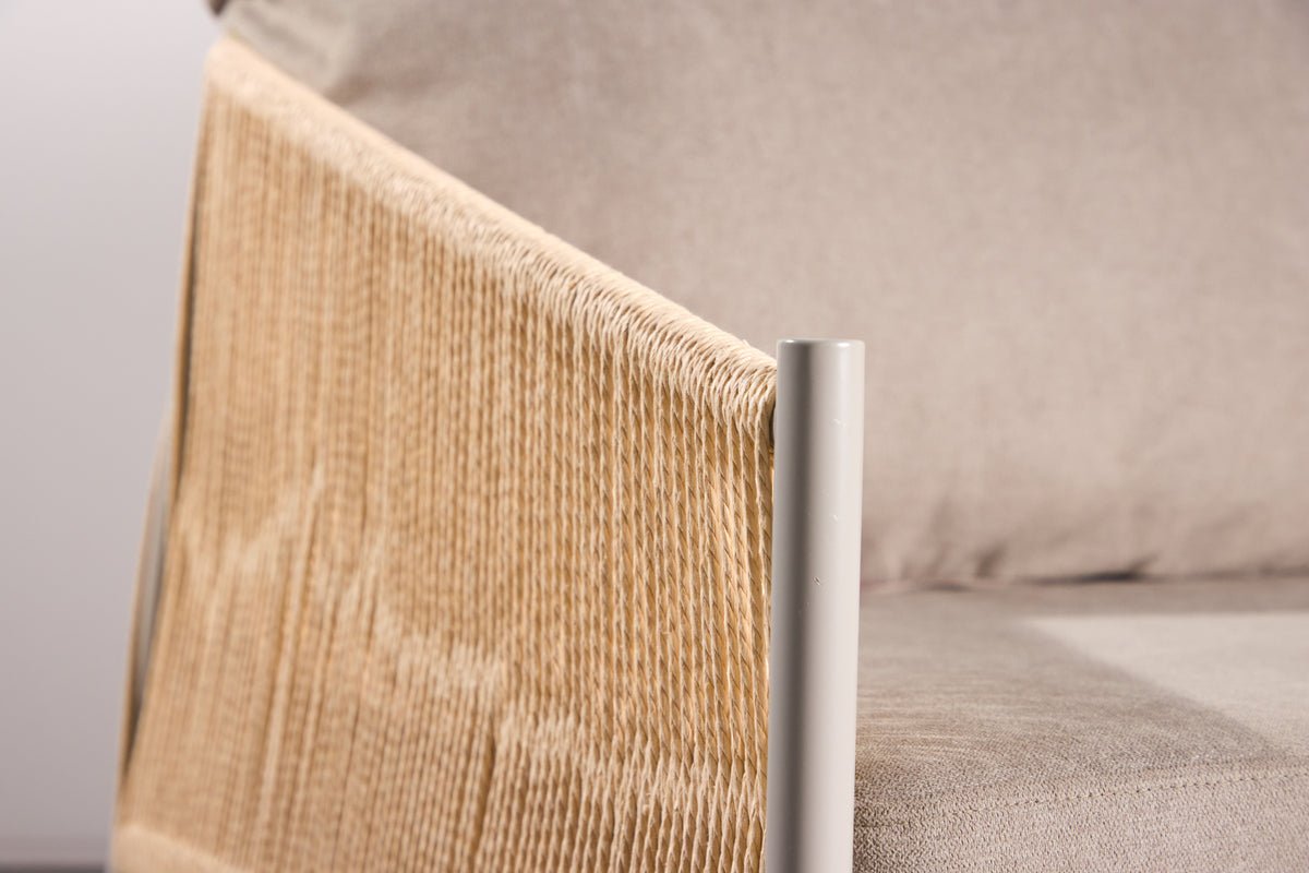 Sessel Jupiter - in Beige mit Leinenstruktur