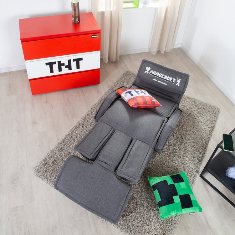 Minecraft Gaming-Sessel „CraftStation“ – verstellbar mit Fußstütze, Armlehnen & Tastaturablage